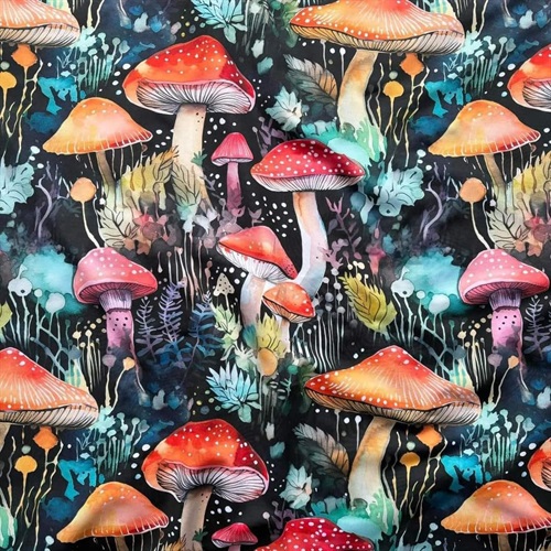 Click to order custom made items in the Inky Mushrooms fabric